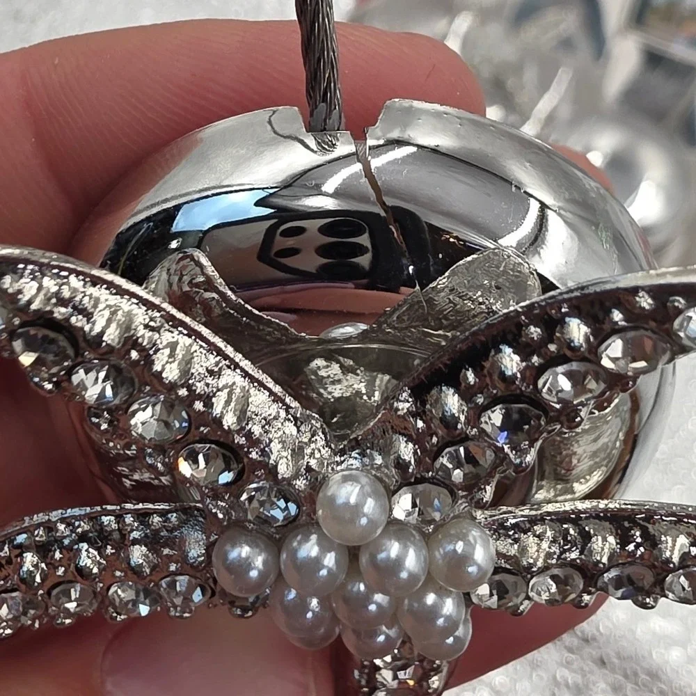 Magnetic Starfish Curtain Tiebacks Set of 3‎ Silver Rhinestone Pearl Beach O1